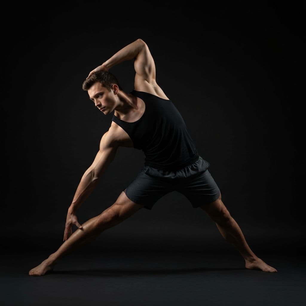 Athletic man stretching